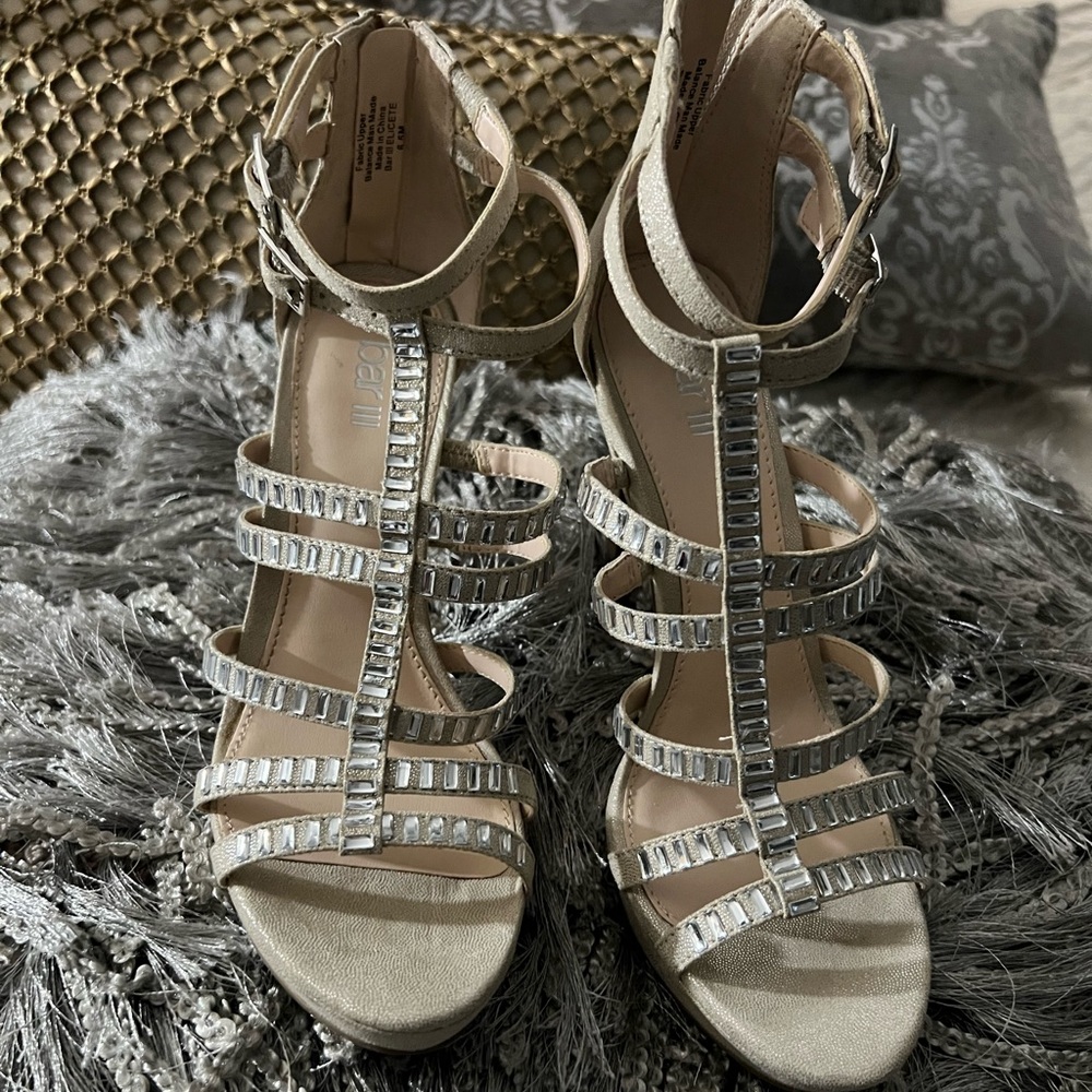 Bar III silver heels size 6.5